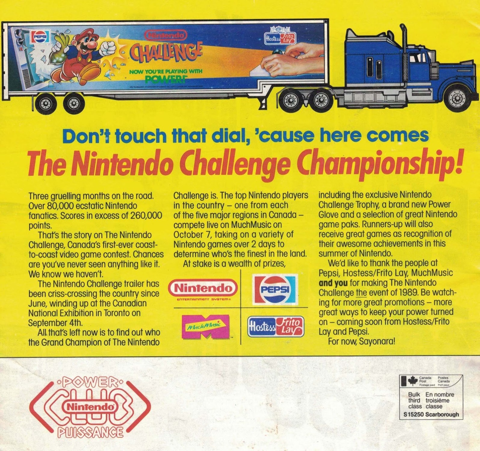 Nintendo Canadian National Championship Challenge (Mattel)