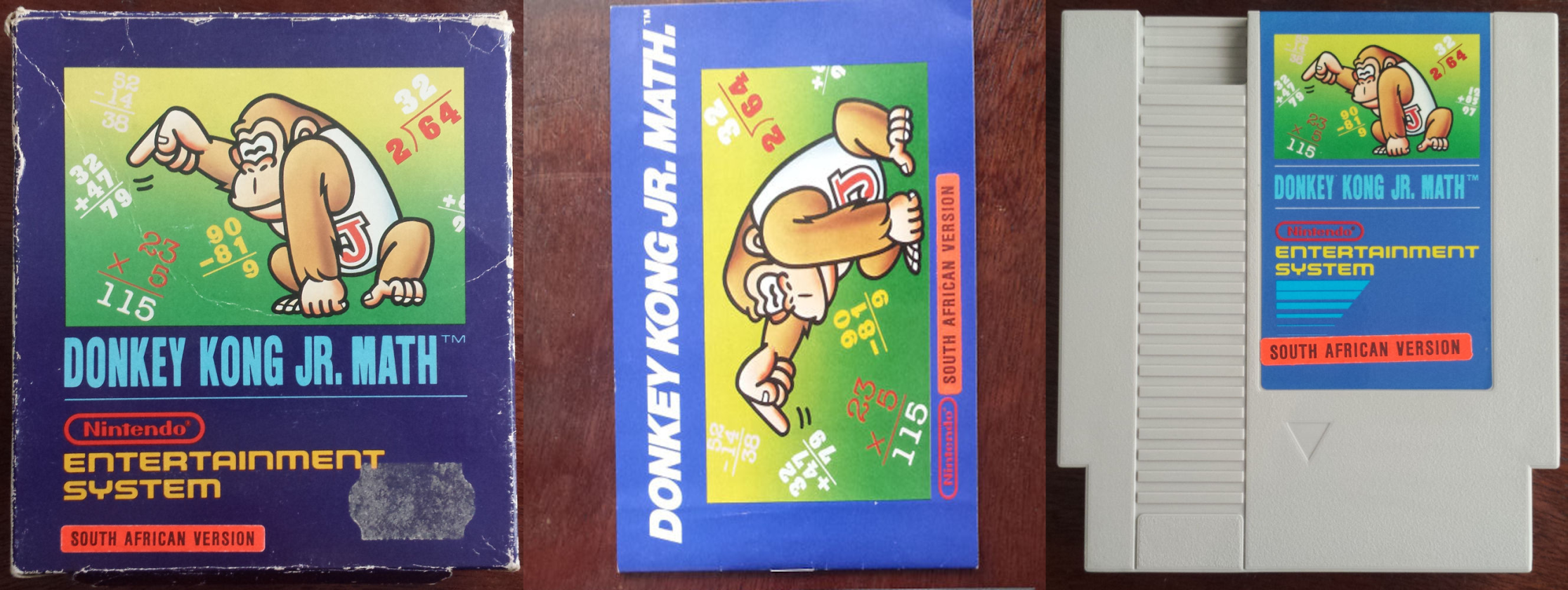 Game box manual and cartridge of a South African NES Game.