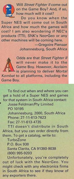 Only available reference from VG&CE magazine about Nintendo being in South Africa.