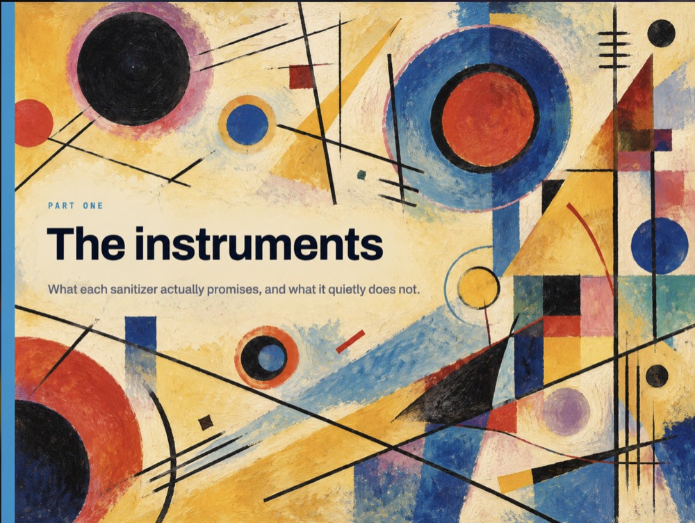 The 'Part One: The instruments' divider slide, in the style of Wassily Kandinsky