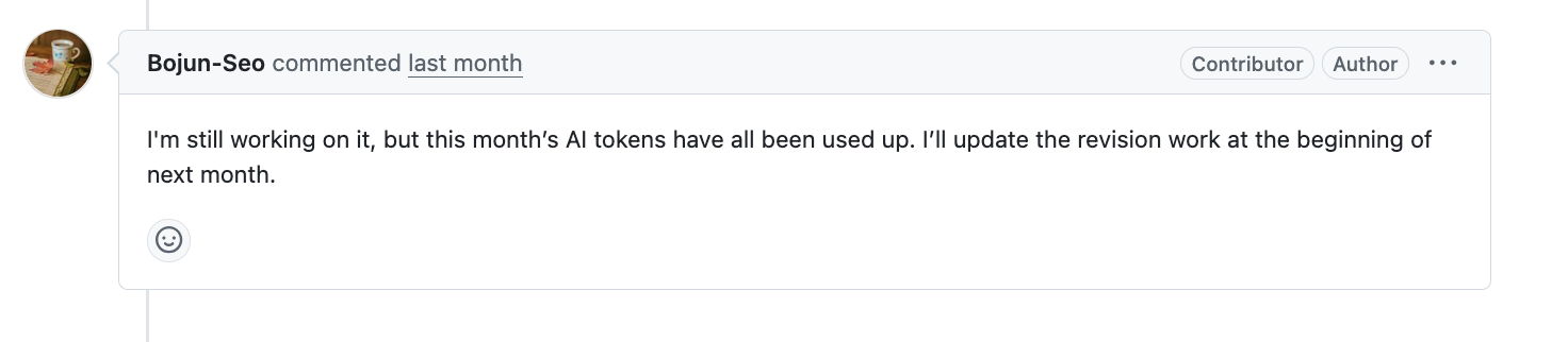 The DoubleFreeSanitizer author: "I'm still working on it, but this month's AI tokens have all been used up. I'll update the revision work at the beginning of next month."
