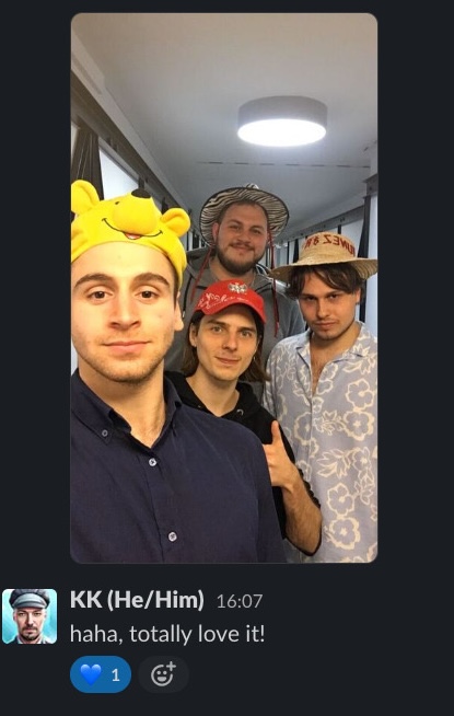 A private message of myself and my Opera coworkers, with President Krystian Kolondra, giving his stamp of approval