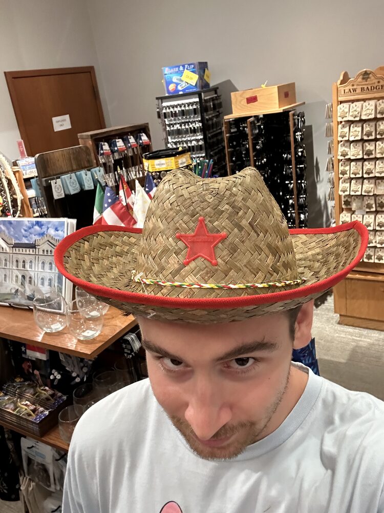 A sheriff's hat in a souvenir shop
